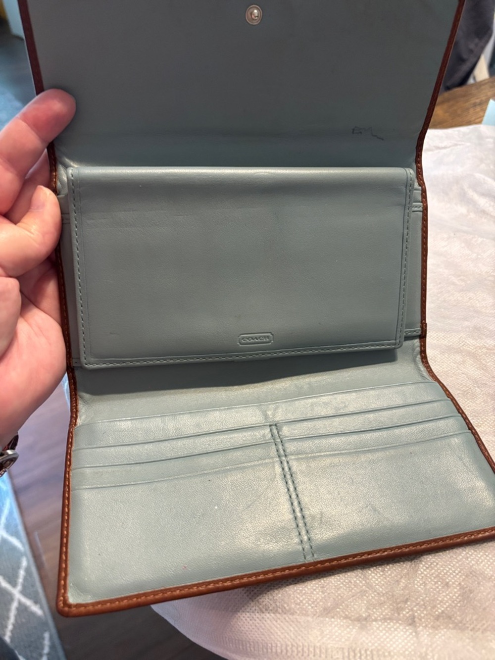 Coach Brown Leather Continental Wallet - Picture 7 of 15